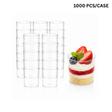 2.4oz Mini Dessert Shooter Cups | Clear Round PS Parfait Cup 70ml - 1000 pcs