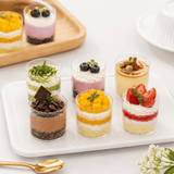 2.4oz Mini Dessert Shooter Cups | Clear Round PS Parfait Cup 70ml - with dessert