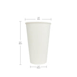 20oz Eco-friendly White Round Hot Paper Cup - 600 Pcs - HD Plastic Product (Canada). Inc