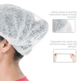 21" White Disposable Bouffant Cap Hair Cover -Feature