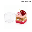 2.4oz Mini Dessert Shooter Cups | Clear Square PS Parfait Cup - 1000 pcs