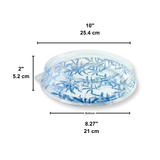 #2201 PET | 10" Blue Maple Pattern Round Sushi Party Tray W/ Lid-size