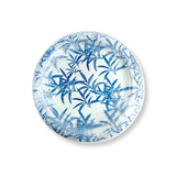 #2201 PET | 10" Blue Maple Pattern Round Sushi Party Tray W/ Lid-top