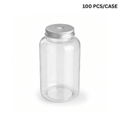 24oz Clear PET Bottle W/ Foil Lid | Milk Tea & Cold Beverage (100 Pcs/Case)