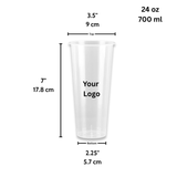 Custom Printed 90mm PP Clear Boba Tea Cup - 24oz