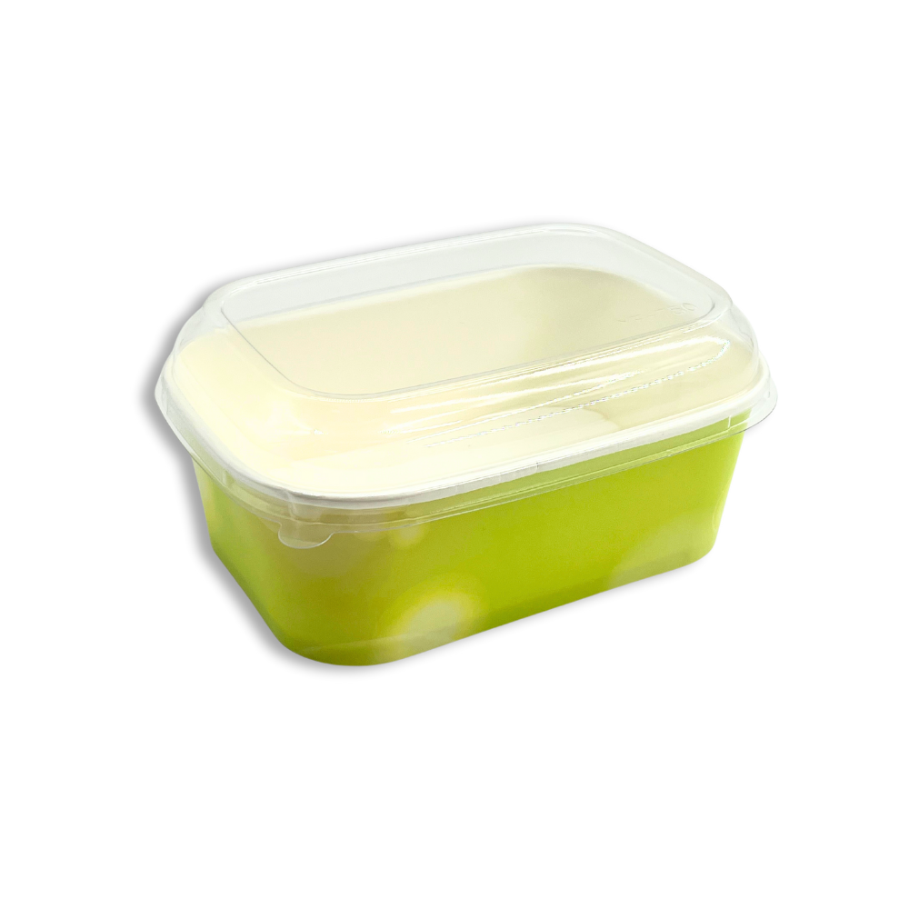 25oz Rectangular Green Paper Baking Box W/ PET Lid | 6.7x4.72x2.95"