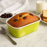 25oz Rectangular Green Paper Baking Box W/ PET Lid | 6.7x4.72x2.95" with loafer cake
