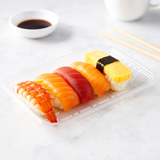 2S_PET_Clear_Sushi_Tray_Meat_Tray_7.87x5.32x1.06 with sushi