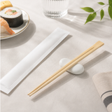 Baguettes en bambou emballées individuellement dans du papier de 8 po - 2000 paires