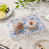 WP-05 | PET Leaf Pattern Sushi Tray W/ Lid | 7.28x5.12x1.77"