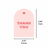 3.54x2.12" Pink Arch "Thank You" Seal Stickers | Decorative Labels - size