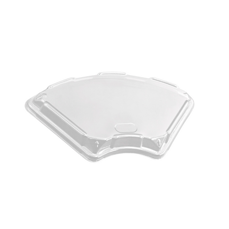 #3102 PET Lid | Clear Fan-Shaped Lid | Fit #3102 Sushi Tray (Lid Only) - 200 Pcs