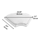 #3102 PET Lid | Clear Fan-Shaped Lid | Fit #3102 Sushi Tray (Lid Only) - size