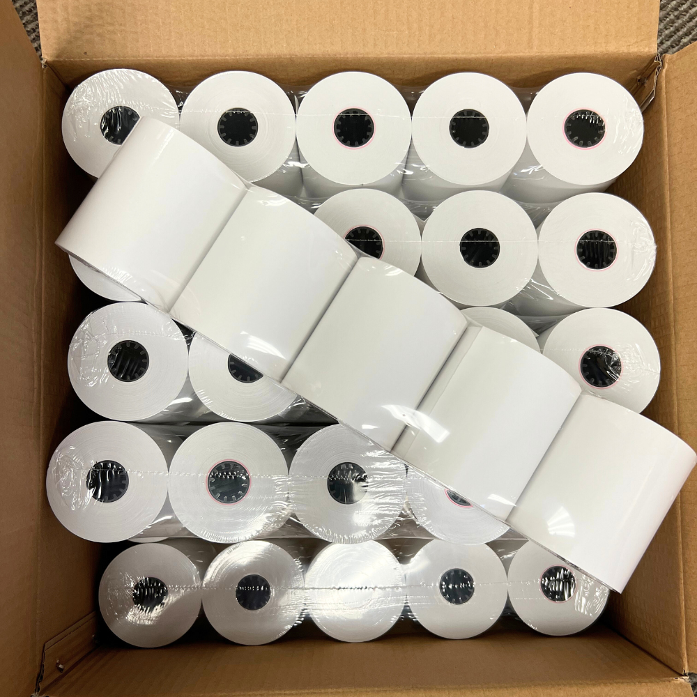 3 1/8" x 220' Thermal Receipt Paper Rolls - package
