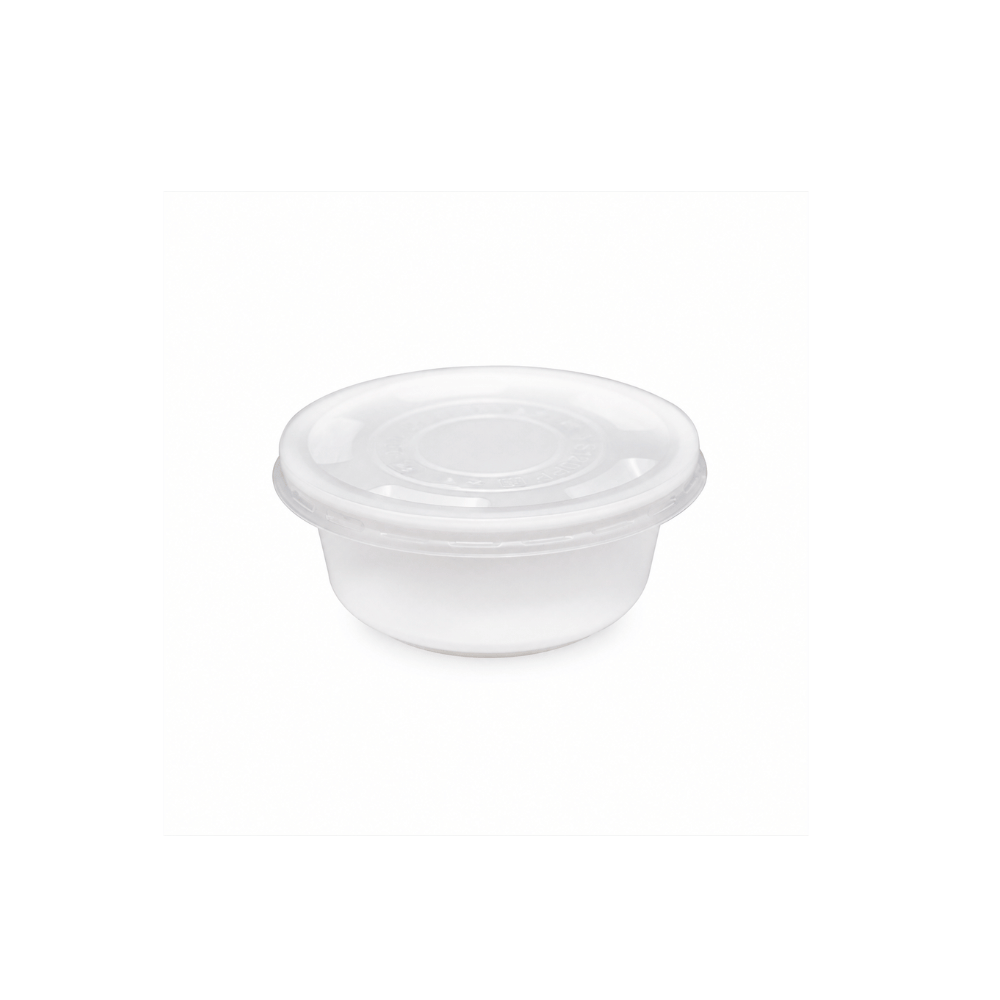 360FBM | 12oz Microwaveable PP White Round Bowl | 120mm Top (Base Only)-with lid