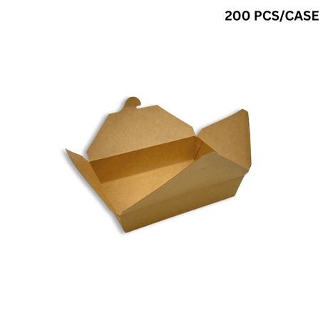 #3 | 66oz Kraft Foldable Paper Take Out Box | 7.76x5.5x2.48" - 200 pcs