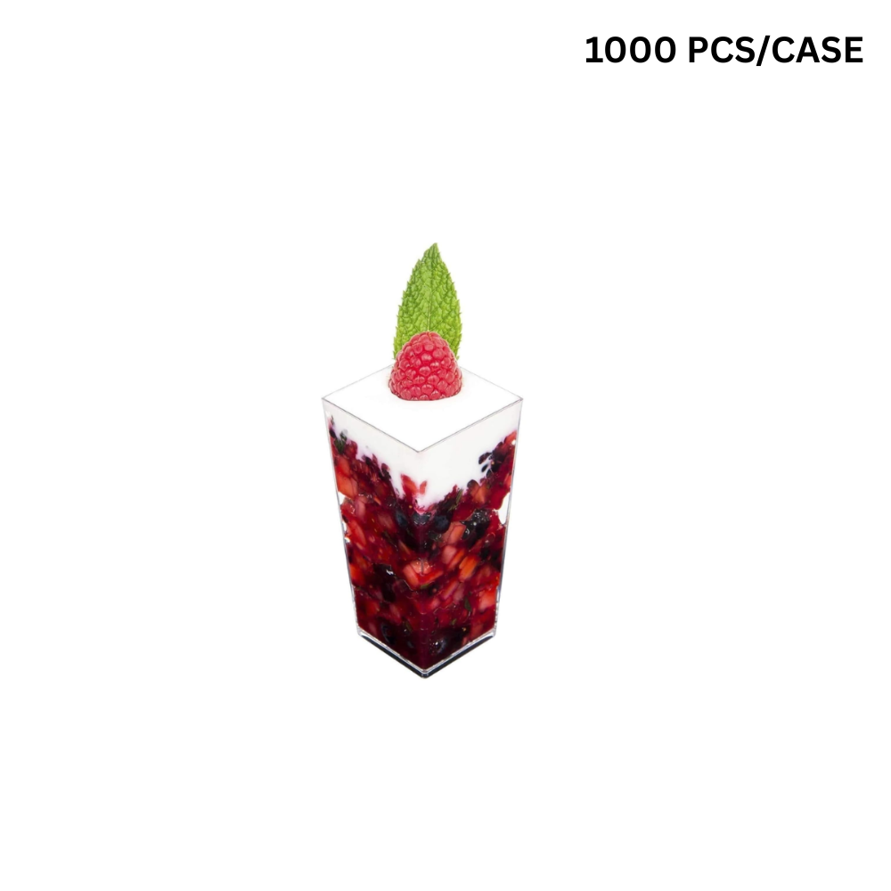 3oz Clear Trapezoid Mini Mousse Cup Dessert Cup - 1000 pcs