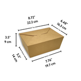 #4 | 96oz Kraft Foldable Paper Take Out Box | 7.76x5.5x3.5" - 160 Pcs