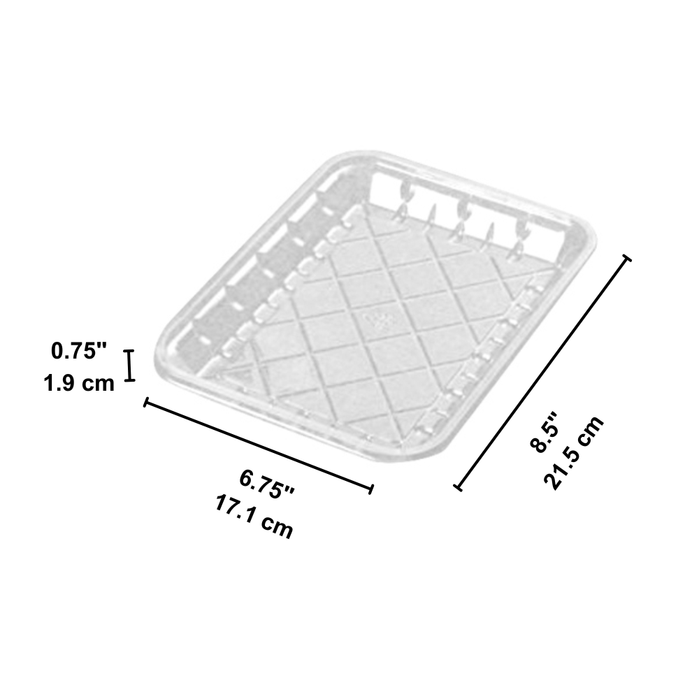 Plateau à sushi transparent PET #2D | 7,68x5,12x1,18" - 500 ensembles