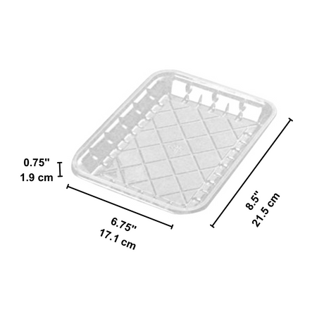 #4S PET Clear Sushi Tray Meat Tray | 8.5x6.75x0.75"