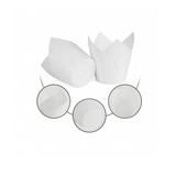 6" White Tulip Cupcake Baking Cup Muffin Liner Holder-details