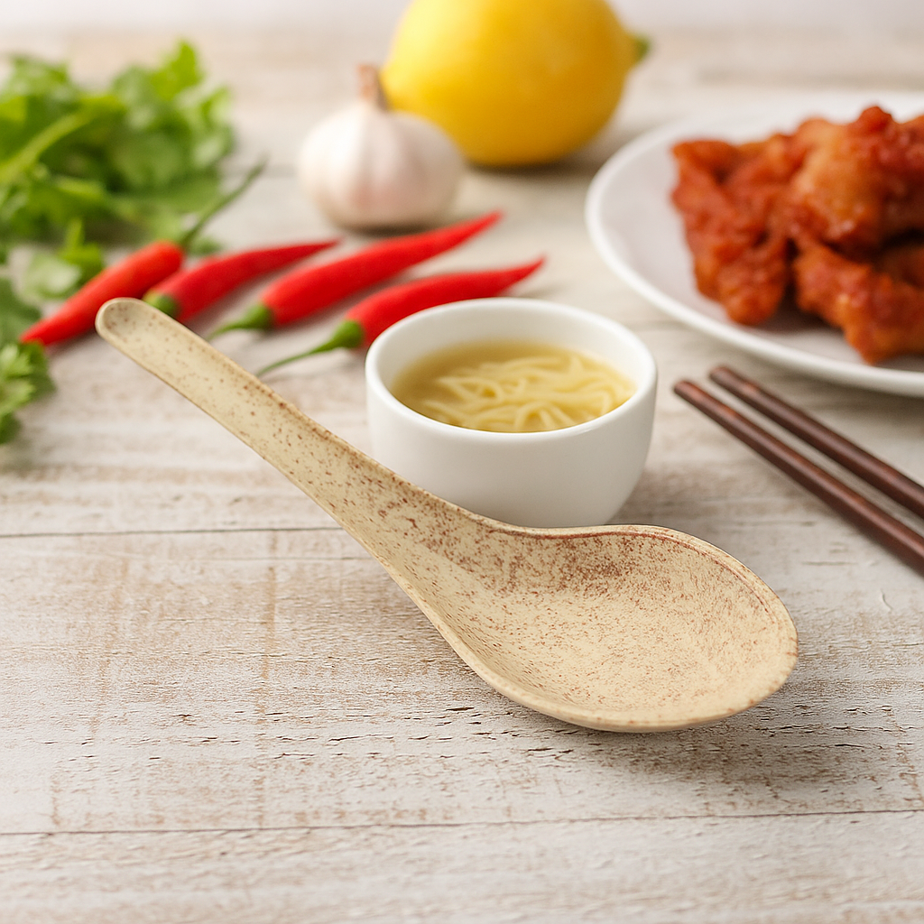 5.43" Corn Starch Bio Asian Soup Spoon - 1000 Pcs