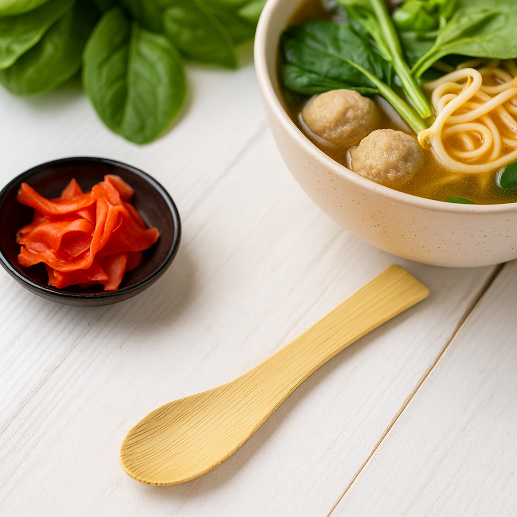 5.4" Compostable Bamboo Asian Soup Spoon