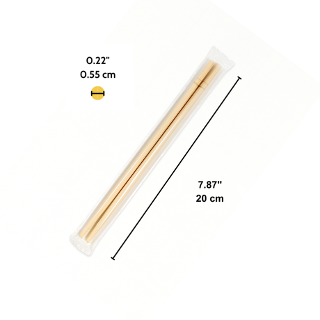 Baguettes en bambou emballées individuellement de 5,5 mm - 3000 pièces
