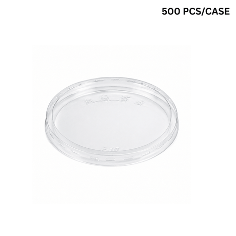 53241FL | 117mm PET Flat Lid | Fit 53244 24oz Round Salad Container (Lids Only) - 500 pcs