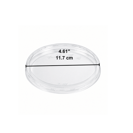 53241FL | 117mm PET Flat Lid | Fit 53244 24oz Round Salad Container (Lids Only) - size