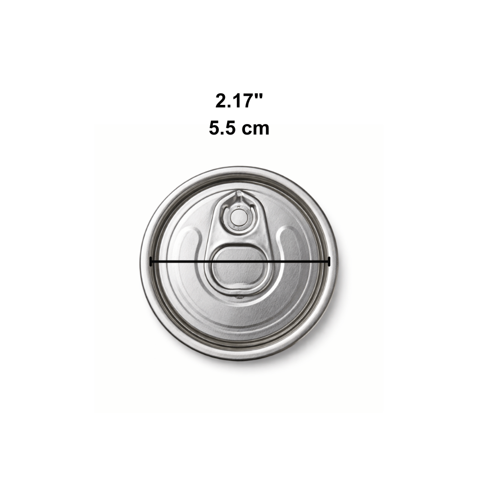 55mm Full-Open Pull Tab Lid | Fit 55mm Top Can-Shaped PET Cup (Lid Only) - size