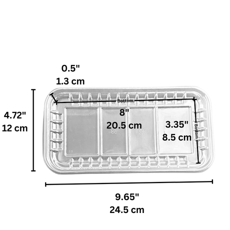 #5S PET Clear Sushi Tray Meat Tray | 9.65x4.72x0.51" - size