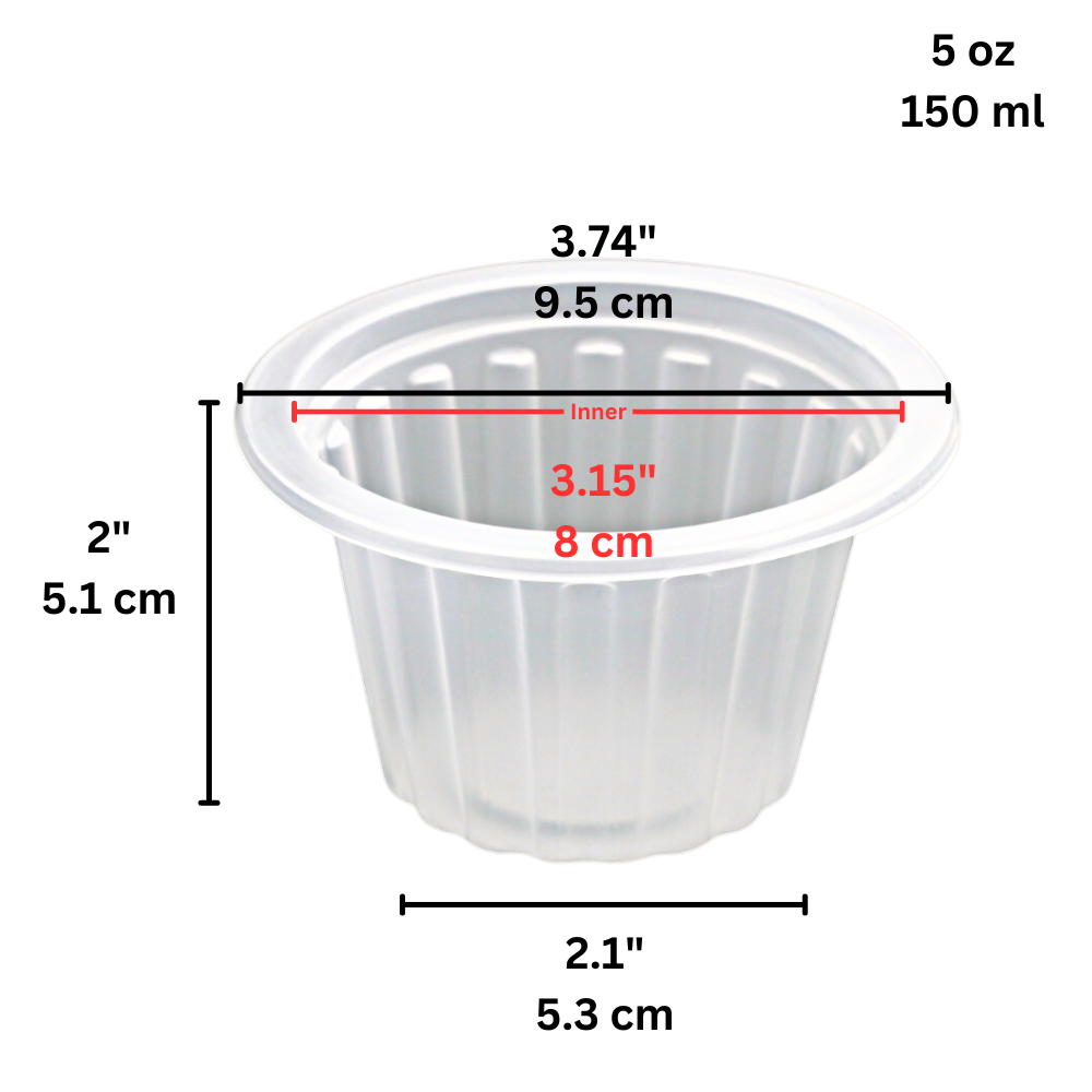 Mini tasses à dessert rondes transparentes de 5 oz - 2000 pièces