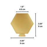 610014 | 3.54x3.54" Golden Hexagon Cake Paper Pad W/ Handle-size