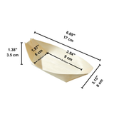 6" Pine Wooden Boat Shaped Sushi Dessert Serving Plate - size