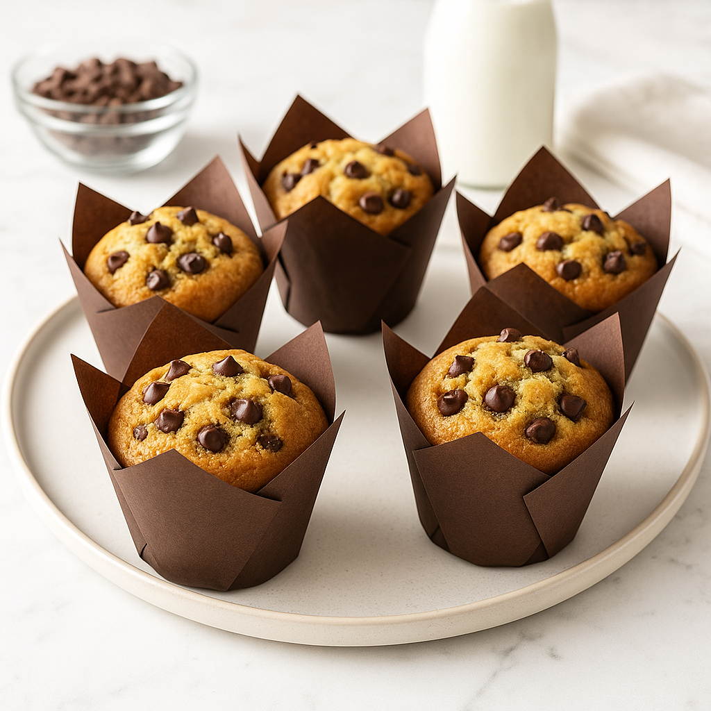 6" Brown Tulip Cupcake Baking Cup Muffin Liner Holder