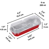 6oz Red Aluminum Foil Mini Loaf Pan W Clear High Lid -size