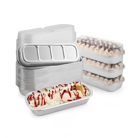 [Pre-order] 6oz Silver Aluminum Foil Mini Loaf Baking Pan W/ Clear High Lid