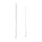 Paille en papier blanc coupée en diagonale 6x210 mm (emballée individuellement) - 5000 pièces