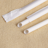 6x210mm diagonal cut white paper straws, eco-friendly biodegradable straws for drinks - individually wrapped 5000 pcs bulk pack
