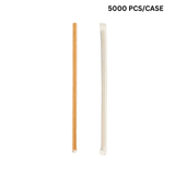 6x230mm diagonal cut kraft paper straws, eco-friendly biodegradable straws for bubble tea - individually wrapped 5000 pcs bulk pack