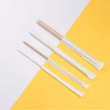6x230mm diagonal cut white paper straws, eco-friendly biodegradable straws for bubble tea - individually wrapped 5000 pcs bulk pack