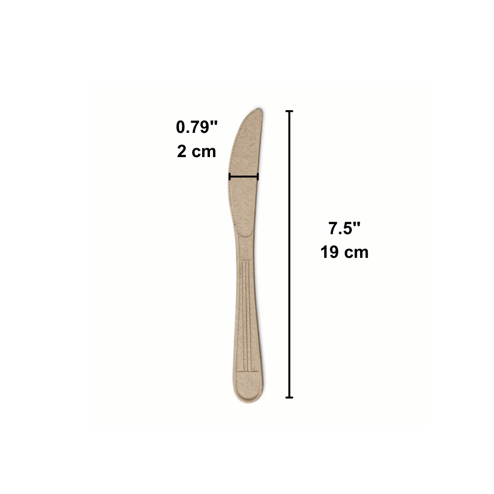 7.5" Compostable Corn Starch Bio Knife - size