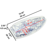 #7102 PET | Blue Maple Pattern Boat Sushi Tray W/ Lid | 15.5x7.87x2.55"-size