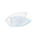 #7103 PET | Blue Maple Pattern Boat Sushi Tray W/ Lid | 18.3x9.25x2.75" - open