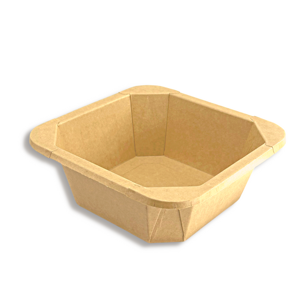 750S | 25oz Kraft Square Paper Container | 134x134mm Top