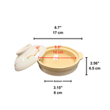 #774148 | 6.7" Shallow Clay Sand Pot | Donabe Hotpot for Stove & Oven - size