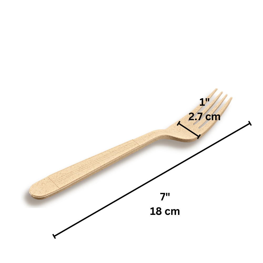 7" Compostable Corn Starch Bio Fork - size