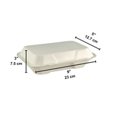 #80415 Sugarcane Clamshell Food Container size 9x5x3"