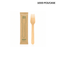 80681WP | 6.25" Individually Paper Wrapped Compostable Wooden Fork (1000 Pcs/Case)